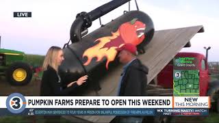 Pumpkin farms prepare to open this weekend (plus see the pumpkin canon in action!)