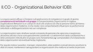 Comportamento Organizzativo Lez.0