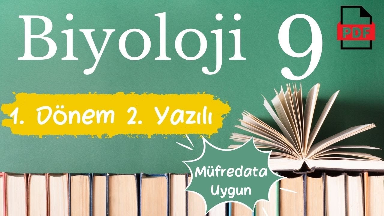 Biyoloji 9. Sınıf 1. Dönem 2. Yazılı Yeni Müfredat Maarif Model Biyoloji 9 Yazılı