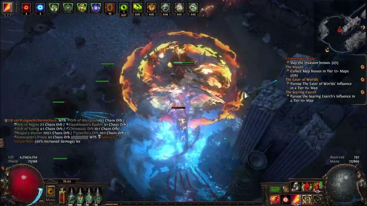 PoE Lvl86 Exploding Arrow Ballista Totem Heirophant Corrupted T16 Coral Ruins Archnemesis 3.17