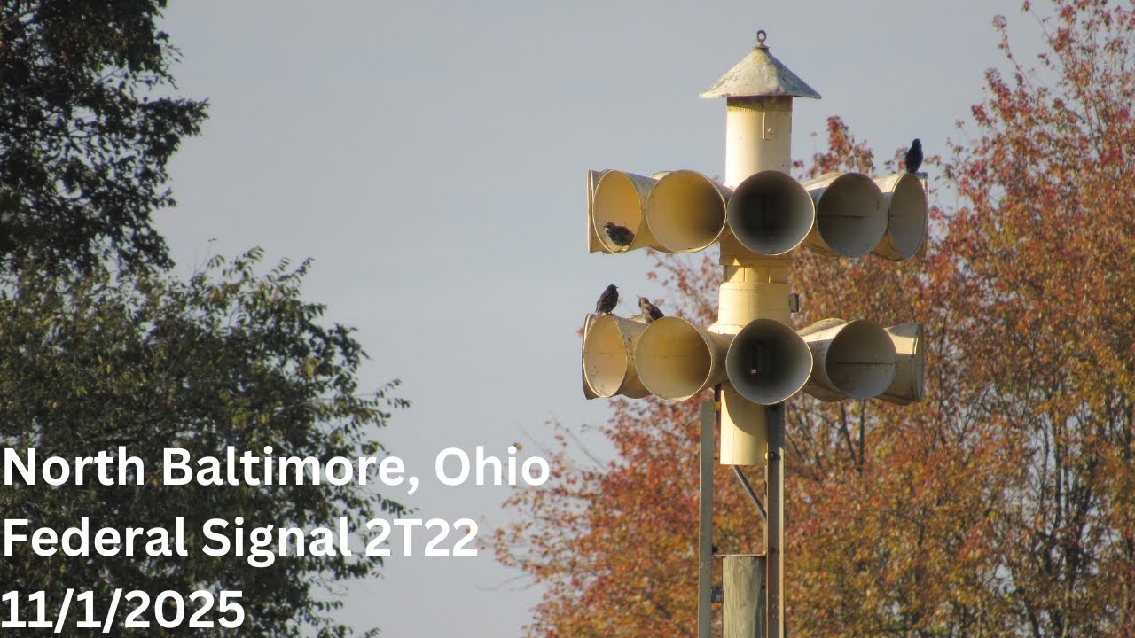 North Baltimore, Ohio - Federal Signal 2T22 Siren Test - Short Alert - 11/1/2025