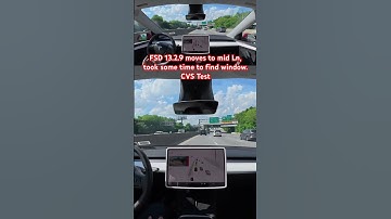 FSD 13.2.9 moves to mid Ln, took some time to find window. CVS Test #teslafsd #fsd #fsdbeta