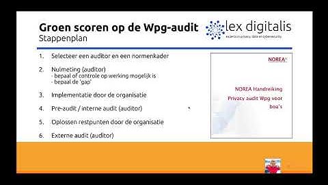 Lex Digitalis - Wpg webinar deel 1: Hoe maak ik mijn organisatie fit voor de Wpg audit?