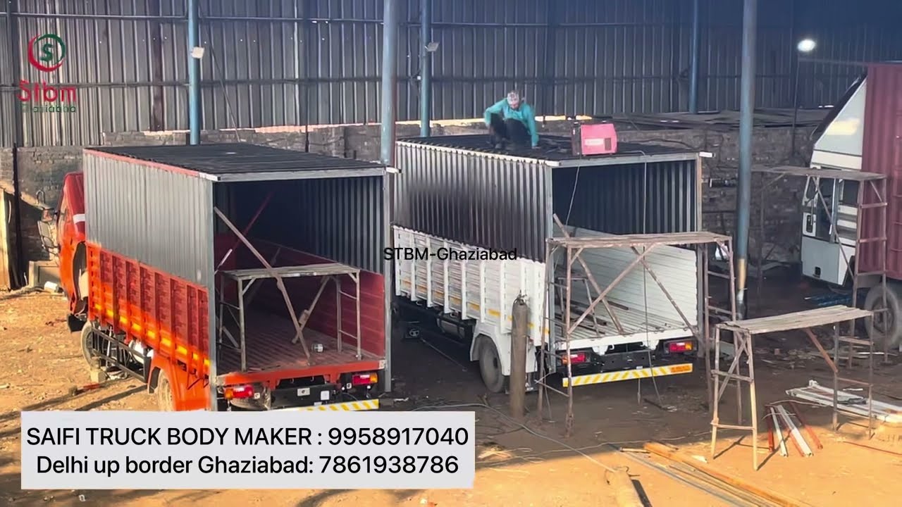 New Tata 709 open body to close container body making part.4