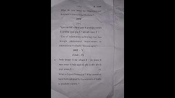 B.COM (HONOURS) 6th Semester International Business Question Paper Jiwaji University