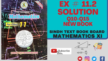 Exercise 11.2 | Q10-Q15 | Chapter 11| New Book Class 11 Maths Sindh Board