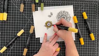 Therapeutic Coloring Stampin UP! Celebrate Sunflower Part 1 | Facebook Live Replay