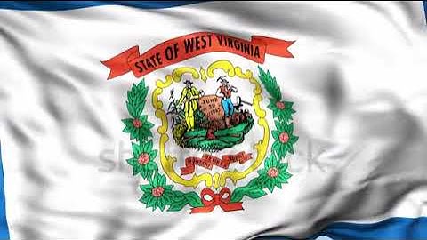 US state Of West Virginia waving in slow motion in the wind. Seamless Loop with highly detailed flag