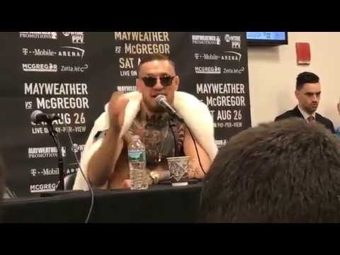 Conor McGregor Press Conference World Tour Brooklyn: Floyd Mayweather Throwing Money, Racist Remarks