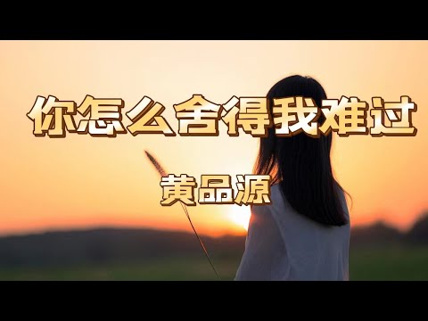 【高音質純享版】黃品源《你怎麼捨得我難過》滾石三十年經典老歌，絕對好聽【動態歌詞/PinyinLyrics】