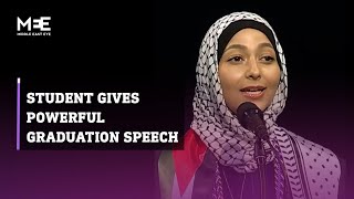 Palestinian student gives powerful graduation speech
