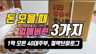 돈모을 때 비운 3가지 | 절약브이로그 | 식비절약 | 짠테크 | 40대주부 | 1억모으기 | 행복한삶을 위하여