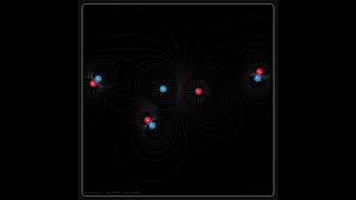 Coulomb Interaction of Charged Particles with Electric Field Visualization