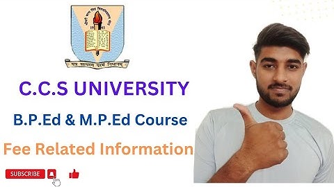 CCS University B.P.Ed & M.P.Ed Course |  Fee related Information | Affiliated College