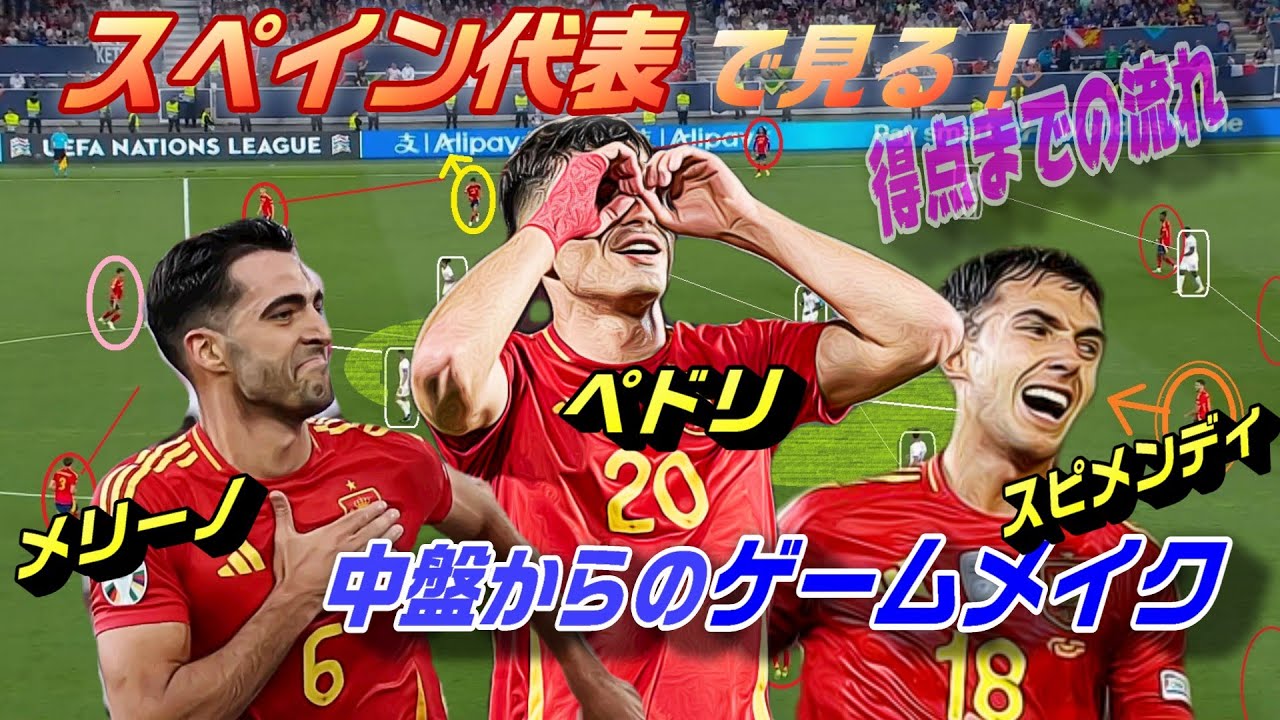 ペドリ メリーノ スピメンディ・スペイン代表で見る！中盤からのゲームメイク。