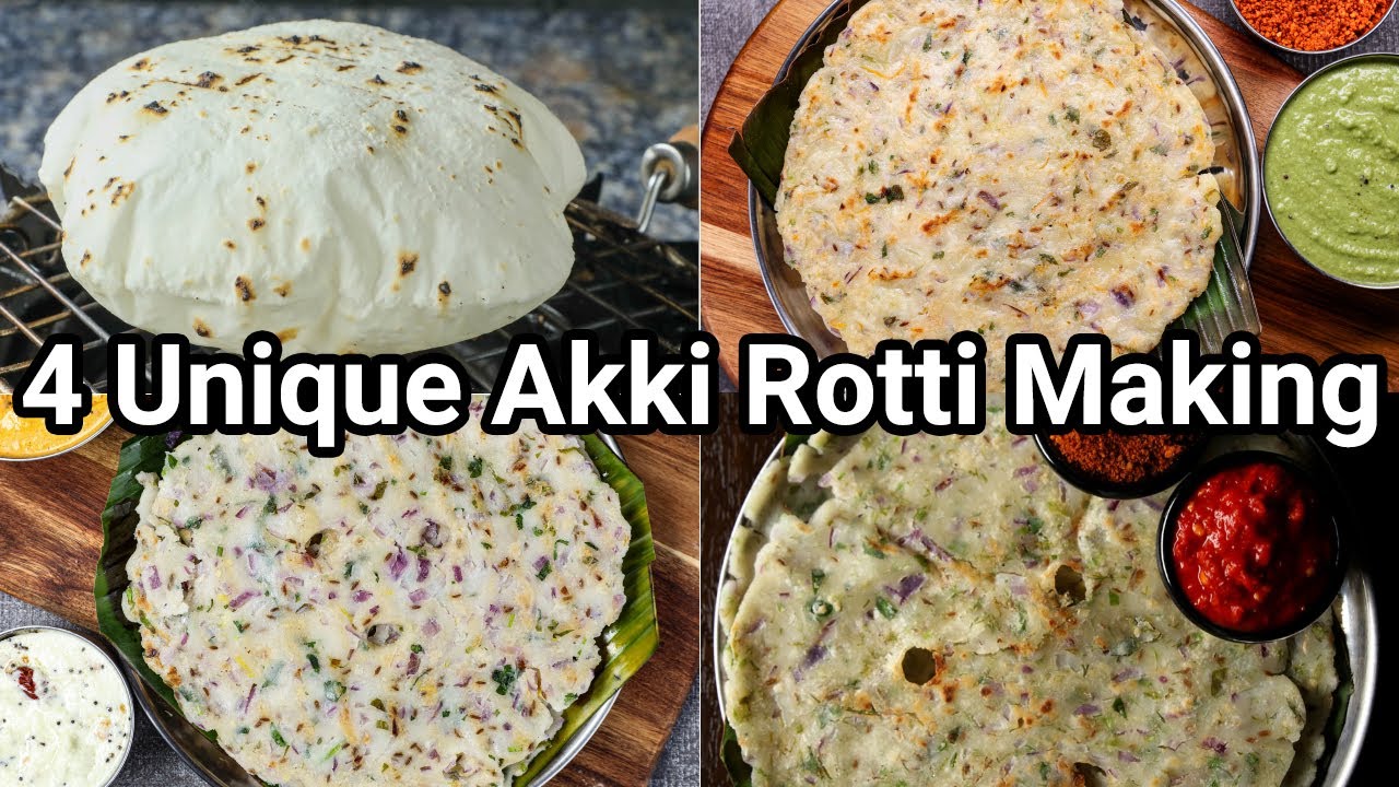 4 Ways Akki Rotti or Rice Roti for Healthy Morning Breakfast | 4 Types Akki Roti for Lunch & Dinner | Hebbar | Hebbars Kitchen