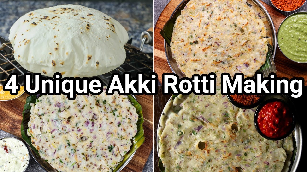Akki Rotti Rice 4 Ways Akki Rotti or Rice Roti for Healthy Morning Breakfast | 4 Types ...