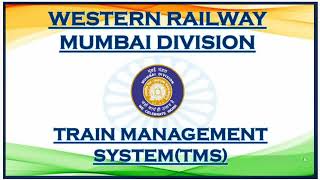 Lecture on TMS [Train Management System] ! Western Railway ! Dept. Exams of LDCE ASTE & JE ! S&T