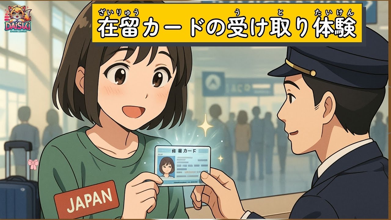 在留カードを空港で受け取る：日本到着の第一歩！｜The First Step Upon Arriving in Japan!｜Japanese Listening Practice N5–N3