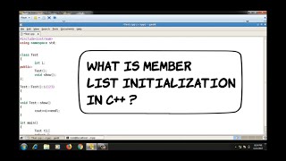 member list initialization | member initialization list | C++ Programming Details