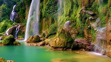 hãy giữ tâm trí tươi đẹp như phong cảnh thác nước xanh tuyệt đẹp | âm thanh thác nước giúp ngủ sâu