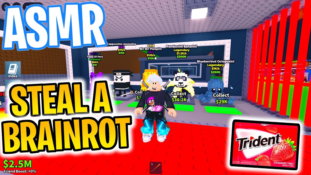 ASMR Roblox Steal a Brainrot 😴 Relaxing Gum Chewing 🎮🎧 Cozy Controller Sounds + Whispering 💤