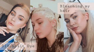 Bleaching My Hair at Home // DIY Split Dye