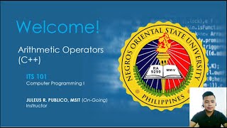Arithmetic Operators (C++) | ITS 101 (Computer Programming I) Online Class - NORSU Bais Campus