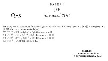 JEE Advanced 2014 Math Paper 1 (Q 3) solution | IIT JEE Maths | #jeeadvanced2014 #projecteducation