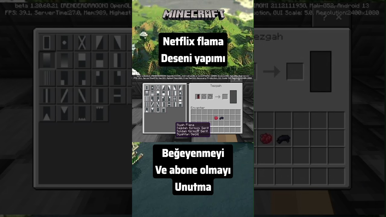 Minecraft Netflix flama deseni yapımı
