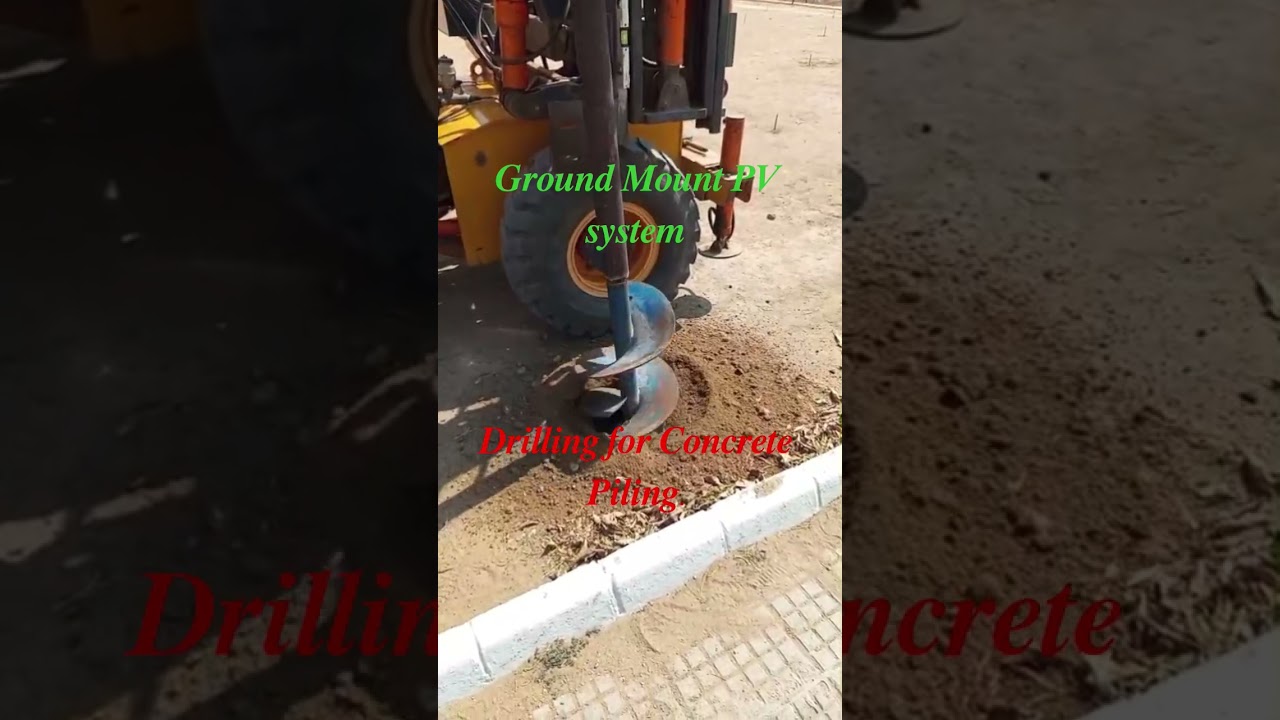 Concrete Piling Ground Mount PV system 