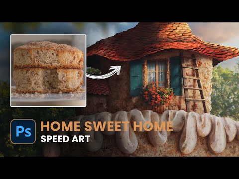 I Made a Cake House Out of an ACTUAL Cake in Photoshop!