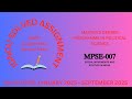 MPSE 007 | MPS | SECOND YEAR | IGNOU SOLVED ASSIGNMENT | JULY 2024 - JANUARY 2025 | ASSIGNMENT