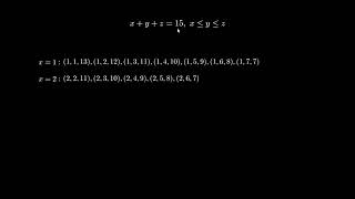 Counting Integer Solutions to x + y + z = 15 | Step-by-Step Visualization with Manim