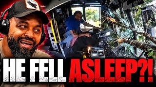 Bus Driver Falls Asleep… Trees Smash Through Windshield