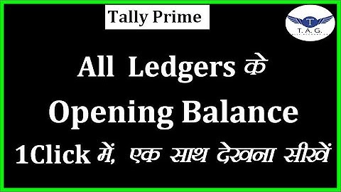 #114 - All ledgers ke Opening Balance Ek Sath Kese Dekhe Tally Prime me | See Opening Balance