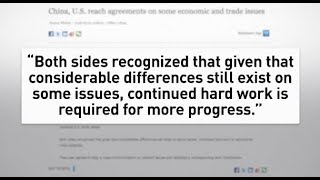 Big Differences Remain, But Certain Deals Reached in China-U.S. Trade Talks