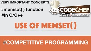 memset( ) function in C/C++ and its syntax. || Competitive coding ||