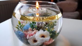 Sıvı Yağı ile Dekoratif Mum Yapımı/Make Decorative Candle With Oil #diy#mum#kendinyap