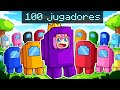 ¡Among Us PERO con 100 JUGADORES Minecraft!