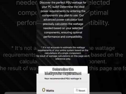Use the PSU Calculator to get the right wattage