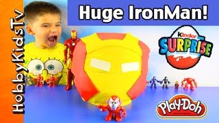 Giant Play-Doh IRONMAN Lego Head Makeover