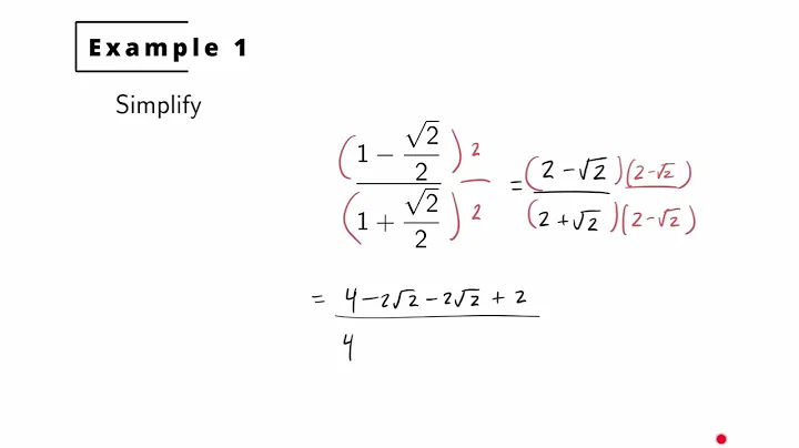 Radical Expressions 8: Complex Fractions with Radicals
