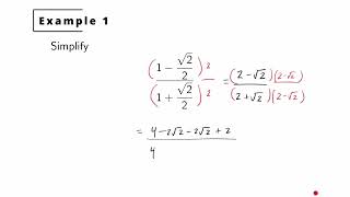 Radical Expressions 8: Complex Fractions with Radicals