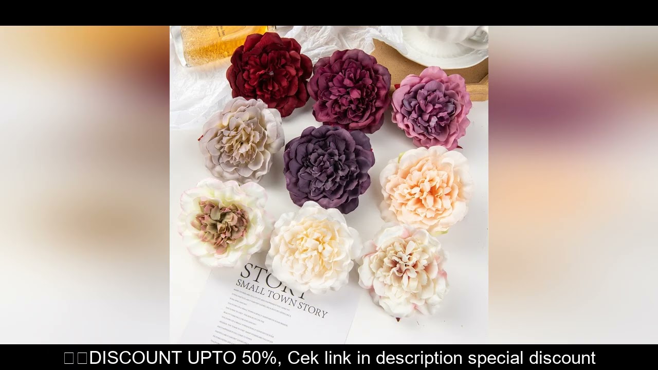 100PC Artificial Flowers Wholesale Cheap Home Decor Wedding Garden Rose Arch Silk Dahlias Fake Peony