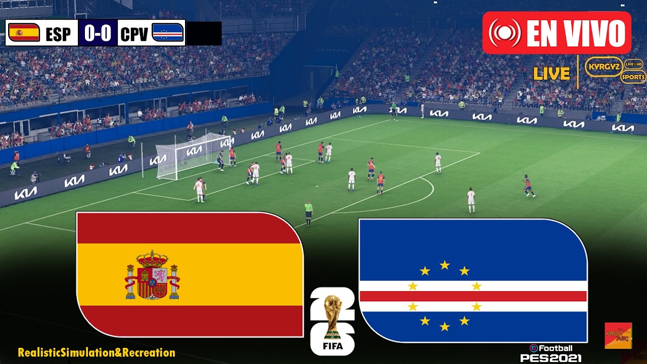🔴EN DIRECTO: ESPAÑA vs CABO VERDE | eFootball PES 2021 Videojuego de simulación para PC