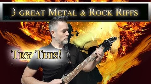 3 great metal & rock riffs with exact tab explanation in 160BPM - learn rhythm guitar