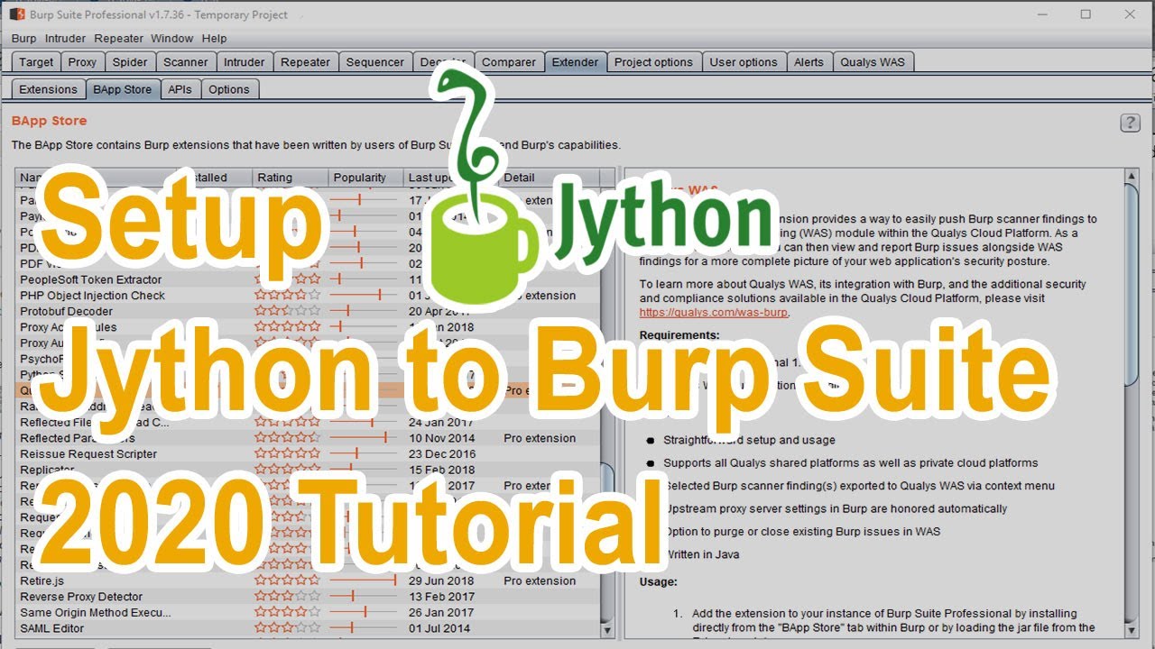 Jython: How To Setup Jython To Burp Suite Tutorial (2021)