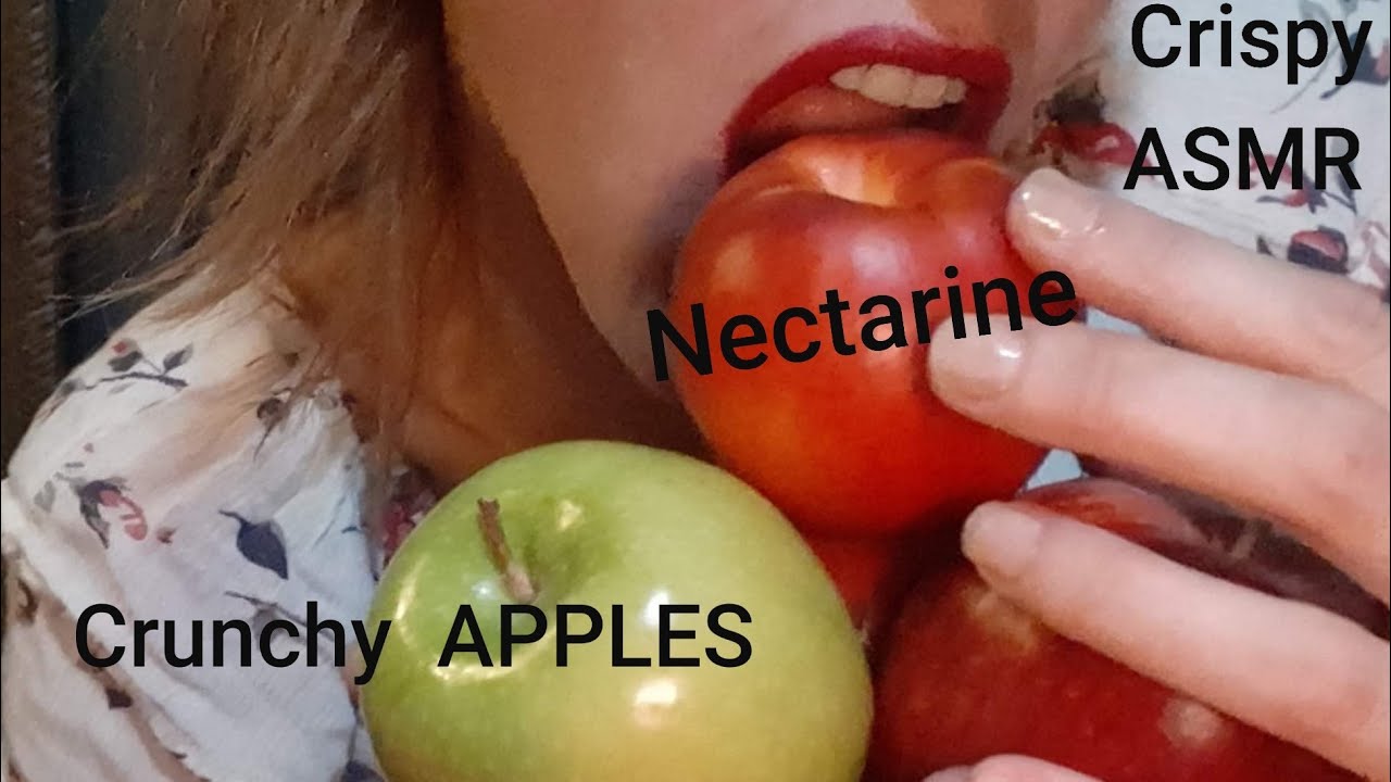Eating Crispy Crunchy APPLES,  Nectarines ☆♡