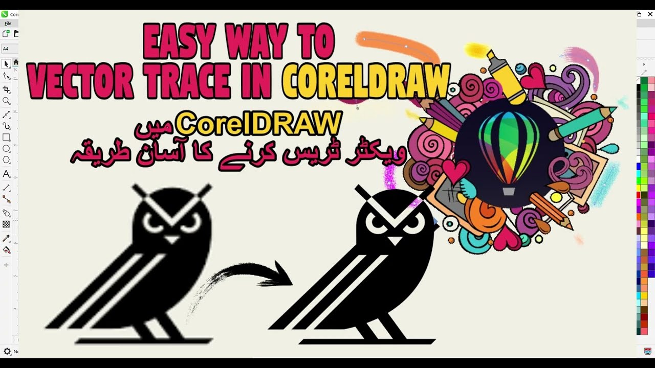 how to do vector trace in coreldraw, easy way to converting low quality image to  high quality image